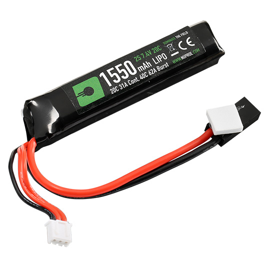 Nuprol Power Series LiPo Akku 7,4V 1550mAh 20C / 40C Stick-Type m. Mini-Tam Anschluss