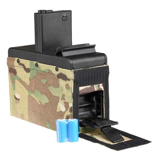 G&G M4 / M16 LMG Box-Magazin Hi-Cap 2500 Schuss Multicam - elektrisch Bild 6