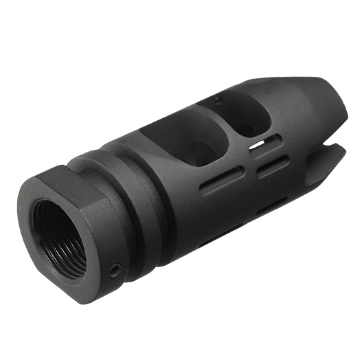 APS / EMG Falkor Defense VG6 Epsilon CNC Aluminium Muzzle Break schwarz 14mm- Bild 2