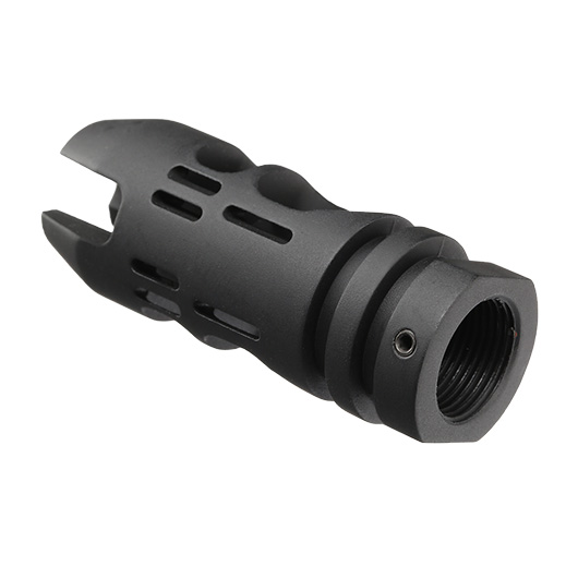 APS / EMG Falkor Defense VG6 Epsilon CNC Aluminium Muzzle Break schwarz 14mm- Bild 3