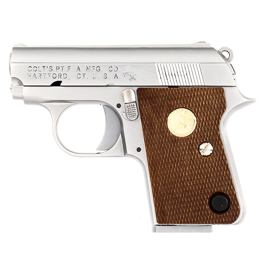 Cybergun / Wei-ETech Colt .25 Vest Pocket Vollmetall GBB 6mm BB silber / braun Bild 1