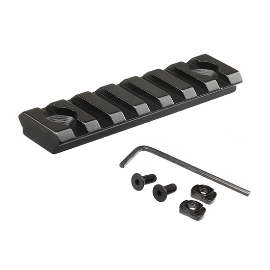 MET LOCK 21mm Aluminium Schiene 7 Slot / 77mm schwarz