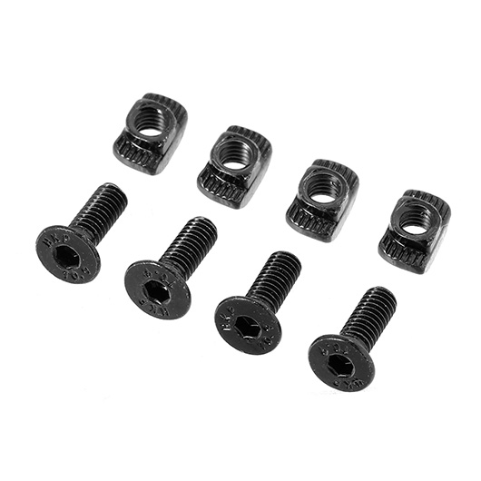 MET LOCK Universal M4x12 Schrauben / Muttern Befestigungs-Set - 4 Sets