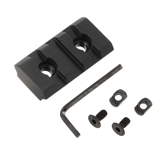 MET LOCK 21mm Aluminium Schiene 3 Slot / 40mm schwarz