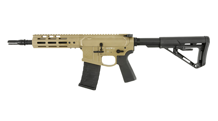 APS / EMG Noveske 7.94 Zoll SBR Gen. 4 eSilver Edge SDU-MosFet Vollmetall S-AEG 6mm BB Tan Bild 1