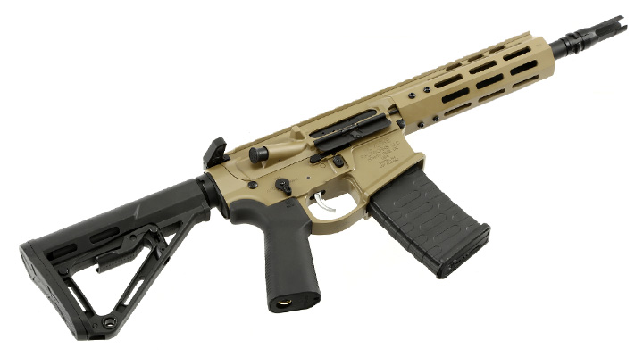 APS / EMG Noveske 7.94 Zoll SBR Gen. 4 eSilver Edge SDU-MosFet Vollmetall S-AEG 6mm BB Tan Bild 4