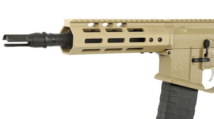 APS / EMG Noveske 7.94 Zoll SBR Gen. 4 eSilver Edge SDU-MosFet Vollmetall S-AEG 6mm BB Tan Bild 6