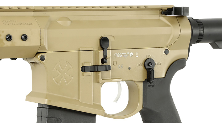 APS / EMG Noveske 7.94 Zoll SBR Gen. 4 eSilver Edge SDU-MosFet Vollmetall S-AEG 6mm BB Tan Bild 7