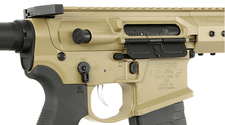 APS / EMG Noveske 7.94 Zoll SBR Gen. 4 eSilver Edge SDU-MosFet Vollmetall S-AEG 6mm BB Tan Bild 8