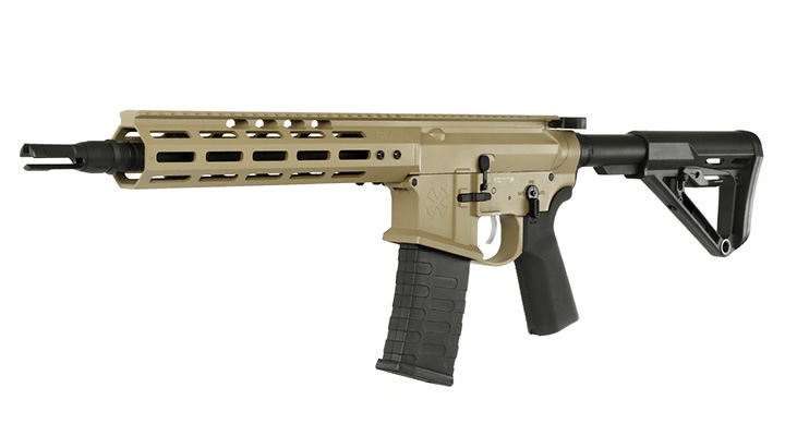 APS / EMG Noveske 10.5 Zoll Shorty Gen. 4 eSilver Edge SDU-MosFet 2.0 Vollmetall S-AEG 6mm BB Tan