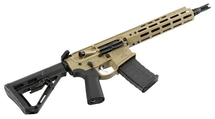 APS / EMG Noveske 10.5 Zoll Shorty Gen. 4 eSilver Edge SDU-MosFet 2.0 Vollmetall S-AEG 6mm BB Tan Bild 4