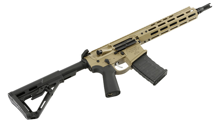 APS / EMG Noveske 10.5 Zoll Shorty Gen. 4 eSilver Edge SDU-MosFet 2.0 Vollmetall S-AEG 6mm BB Tan Bild 5