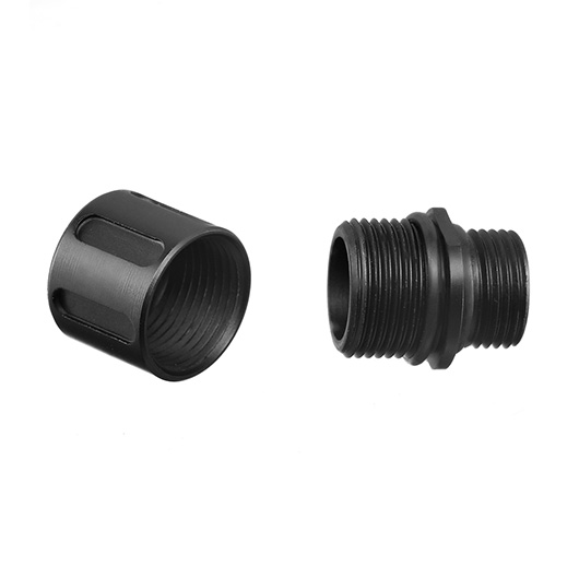 Vorsk Aluminium Schalldmpferadapter Set f. Pistolen 12mm+ auf 14mm- schwarz Bild 6