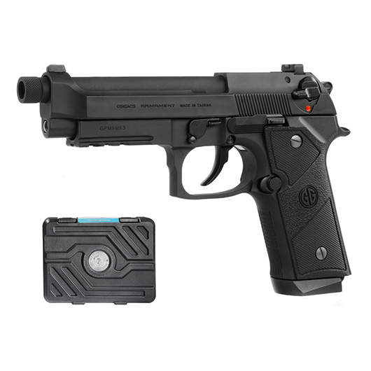 G&G GPM9 MK3 mit Metallrahmen GBB 6mm BB schwarz inkl. Pistolenkoffer