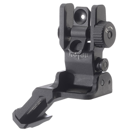 UTG Accu-Sync 45 Grad Flip-Up Rear Sight schwarz f. 21mm Schienen schwarz Bild 1