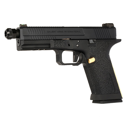 EMG / Salient Arms Int. BLU Threaded Barrel mit Metallschlitten GBB 6mm BB schwarz / gold