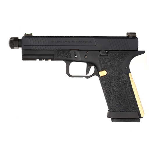 EMG / Salient Arms Int. BLU Threaded Barrel mit Metallschlitten GBB 6mm BB schwarz / gold Bild 1