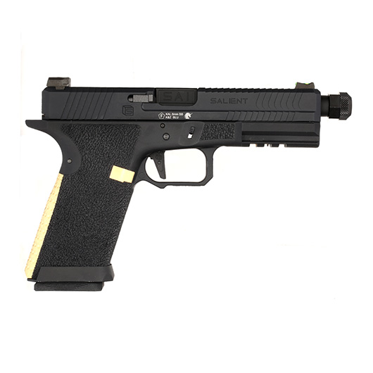 EMG / Salient Arms Int. BLU Threaded Barrel mit Metallschlitten GBB 6mm BB schwarz / gold Bild 3