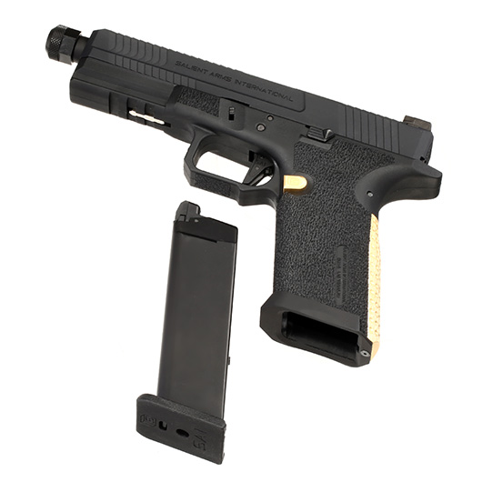 EMG / Salient Arms Int. BLU Threaded Barrel mit Metallschlitten GBB 6mm BB schwarz / gold Bild 6