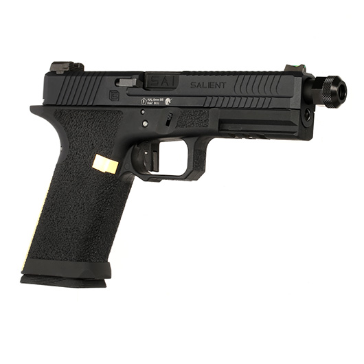 EMG / Salient Arms Int. BLU Threaded Barrel mit Metallschlitten GBB 6mm BB schwarz / gold Bild 7