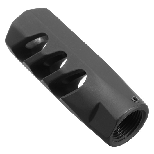 APS / EMG F1 Firearms CMB Flat Faced CNC Aluminium Flash-Hider schwarz 14mm- Bild 4