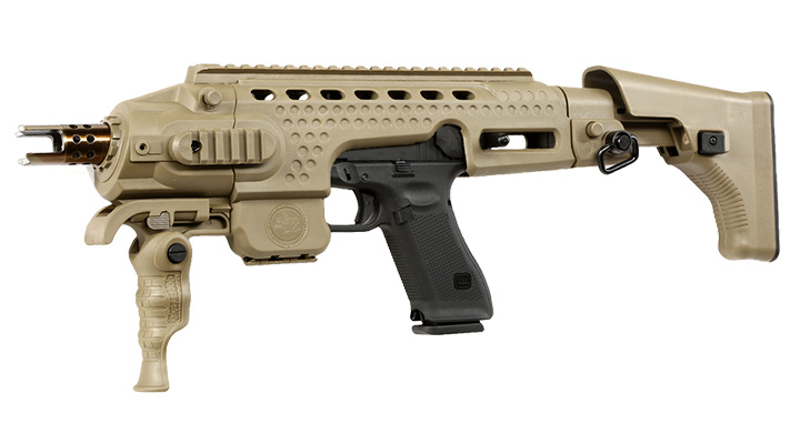 APS Caribe Carbine Conversion Kit f. TM / KSC / WE / VFC G17 / G18C GBB Pistolen Dark Earth