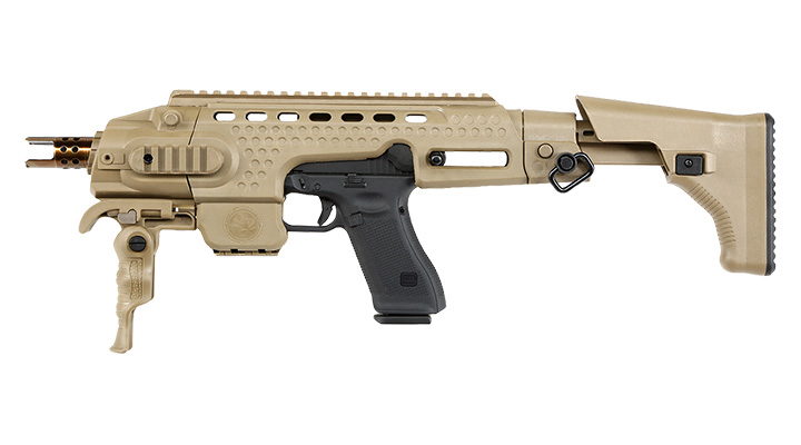 APS Caribe Carbine Conversion Kit f. TM / KSC / WE / VFC G17 / G18C GBB Pistolen Dark Earth Bild 1
