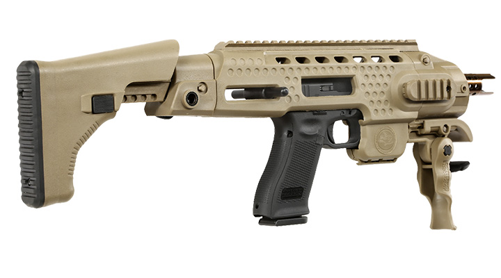 APS Caribe Carbine Conversion Kit f. TM / KSC / WE / VFC G17 / G18C GBB Pistolen Dark Earth Bild 3