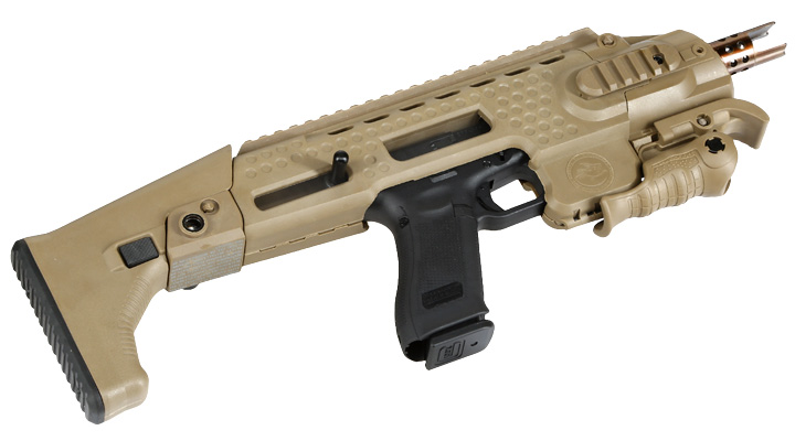 APS Caribe Carbine Conversion Kit f. TM / KSC / WE / VFC G17 / G18C GBB Pistolen Dark Earth Bild 4