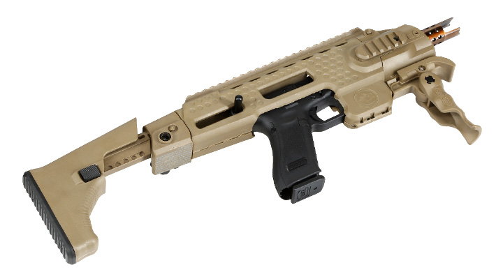 APS Caribe Carbine Conversion Kit f. TM / KSC / WE / VFC G17 / G18C GBB Pistolen Dark Earth Bild 5
