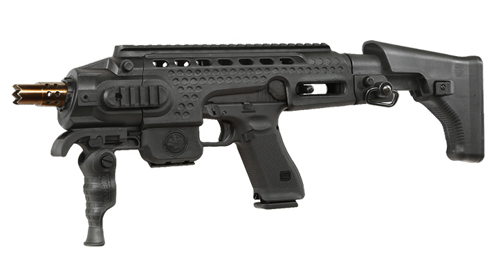 APS Caribe Carbine Conversion Kit f. TM / KSC / WE / VFC G17 / G18C GBB Pistolen schwarz