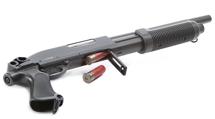 Cyma M870 Combat Shotgun Short-Type Tri-Barrel Vollmetall Springer 6mm BB schwarz Bild 5