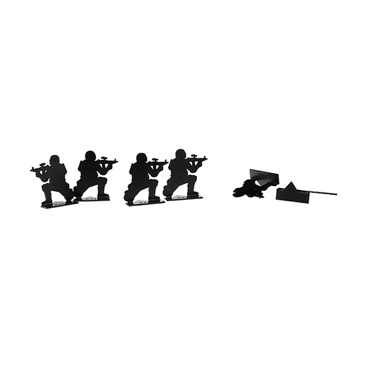 Double Bell Soldiers Stand em Up Combat Targets Metall-Schiefiguren 6 Stck schwarz Bild 1