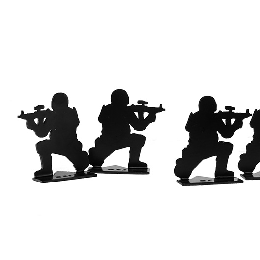 Double Bell Soldiers Stand em Up Combat Targets Metall-Schiefiguren 6 Stck schwarz Bild 3