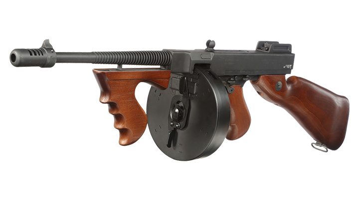 King Arms M1928 Chicago Typewriter Vollmetall S-AEG 6mm BB schwarz - Echtholz