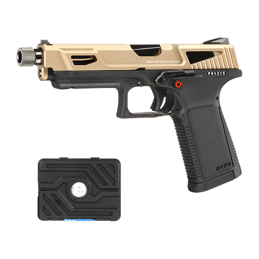 G&G GTP9 MS Airsoftpistole mit Metallschlitten GBB 6mm BB Desert Tan inkl. Pistolenkoffer