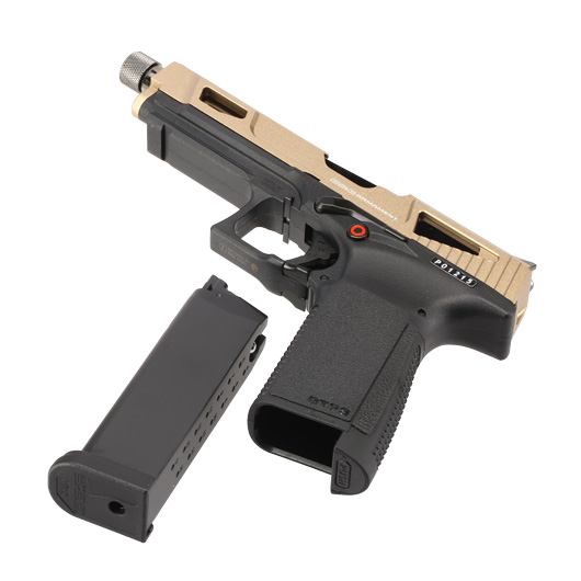 G&G GTP9 MS Airsoftpistole mit Metallschlitten GBB 6mm BB Desert Tan inkl. Pistolenkoffer Bild 5