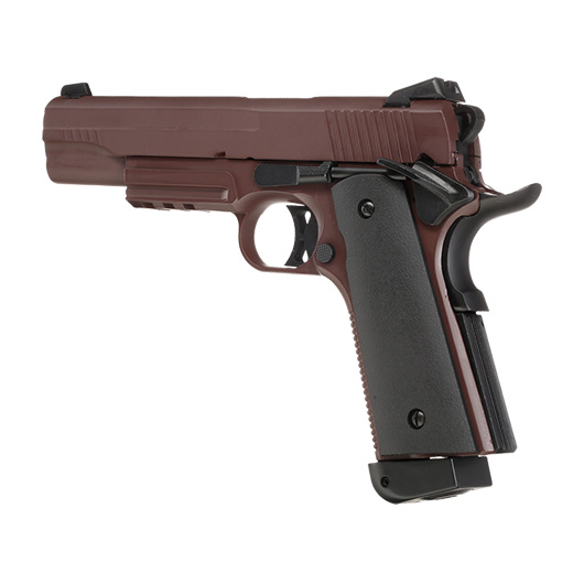 Double Bell M1911 Tactical Vollmetall CO2BB 6mm BB Crimson Brown inkl. Pistolenkoffer Bild 10