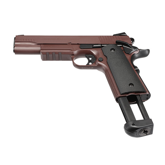 Double Bell M1911 Tactical Vollmetall CO2BB 6mm BB Crimson Brown inkl. Pistolenkoffer Bild 5