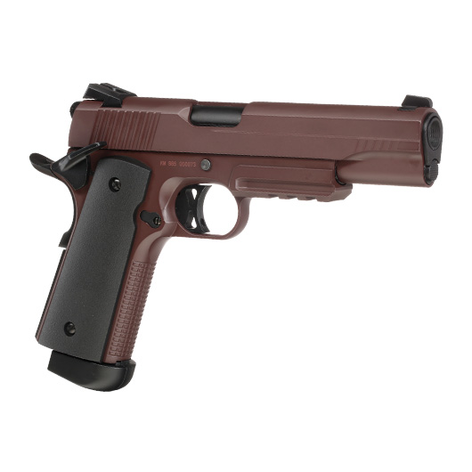 Double Bell M1911 Tactical Vollmetall CO2BB 6mm BB Crimson Brown inkl. Pistolenkoffer Bild 9