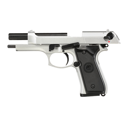 Double Bell M92 Airsoftpistole Vollmetall GBB 6mm BB silber inkl. Pistolenkoffer Bild 2