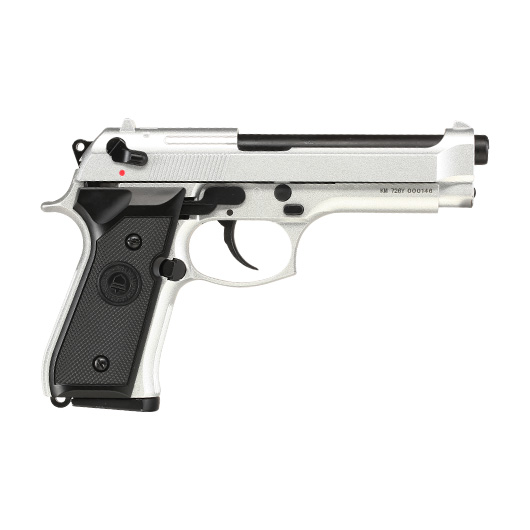 Double Bell M92 Airsoftpistole Vollmetall GBB 6mm BB silber inkl. Pistolenkoffer Bild 3