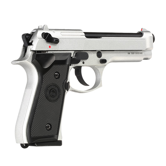 Double Bell M92 Airsoftpistole Vollmetall GBB 6mm BB silber inkl. Pistolenkoffer Bild 4