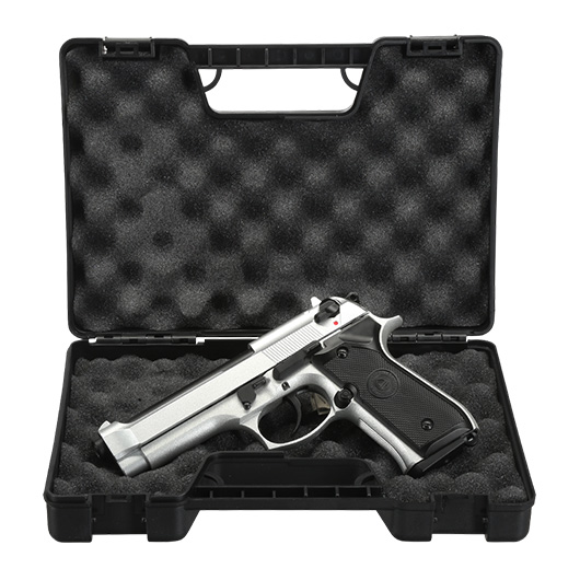 Double Bell M92 Airsoftpistole Vollmetall GBB 6mm BB silber inkl. Pistolenkoffer Bild 8