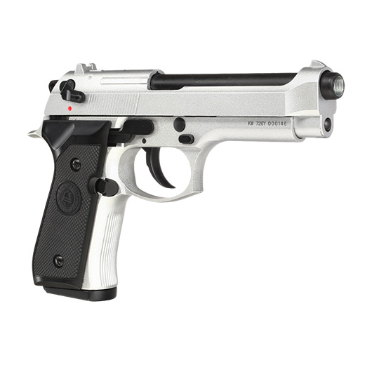 Double Bell M92 Airsoftpistole Vollmetall GBB 6mm BB silber inkl. Pistolenkoffer Bild 9