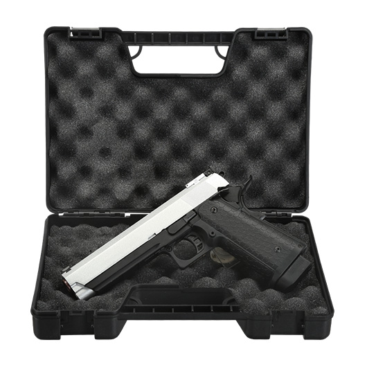 Double Bell Hi-Capa 5.1 Airsoftpistole Vollmetall CO2BB 6mm BB silber / schwarz inkl. Pistolenkoffer Bild 8