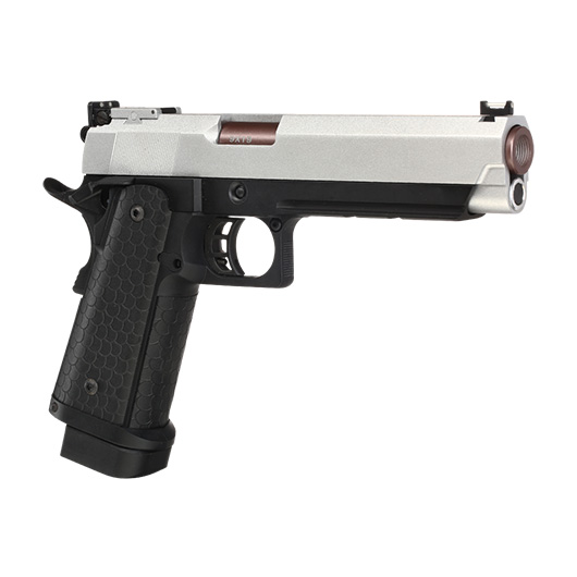 Double Bell Hi-Capa 5.1 Airsoftpistole Vollmetall CO2BB 6mm BB silber / schwarz inkl. Pistolenkoffer Bild 9