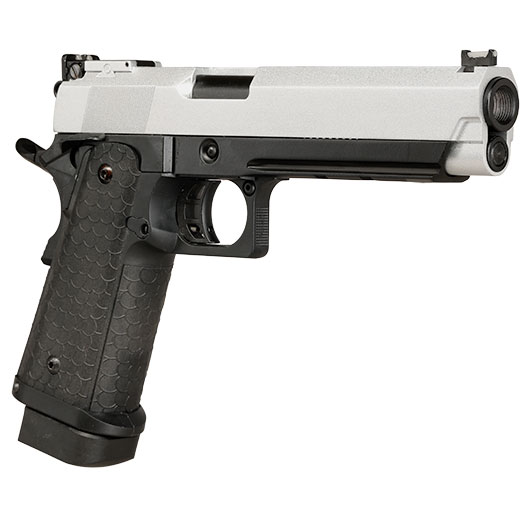 Double Bell Hi-Capa 5.1 Airsoftpistole Vollmetall CO2BB 6mm BB silber / schwarz inkl. Pistolenkoffer Bild 9