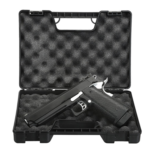 Double Bell Hi-Capa 5.1 Airsoftpistole Vollmetall CO2BB 6mm BB schwarz / silber inkl. Pistolenkoffer Bild 8