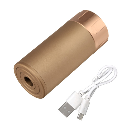 Nuprol Tracer Unit 88mm Silencer Aluminium Tracer Unit inkl. integriertem Akku 14mm- Tan